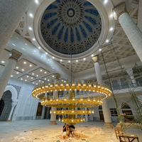 Projet de personnalisation de lustre islamique pour mosquée, grand lustre de luxe en or, éclairage de mosquée, lustre en cristal pour église