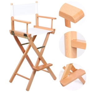 Silla <span class=keywords><strong>de</strong></span> director plegable alta, portátil, ligera y <span class=keywords><strong>de</strong></span> alta calidad, <span class=keywords><strong>de</strong></span> madera, con cojín <span class=keywords><strong>de</strong></span> lona cómodo, para uso en hoteles y exteriores. - Product Image 3