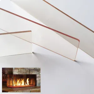 Factory sales fireproof fire rated 5mm 4mm ceramic glass door sheet panel on flame fireplace