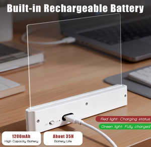 Book Light, Rechargeable Clear LED <b>Flat</b> Book Lights for Reading in Bed at Night with 3 Colors & Timer - Product Image 4