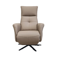 Fauteuil inclinable relaxant en cuir véritable de haute qualité, pivotant, rotatif, électrique, à bascule, à un seul siège, avec chargeur USB
