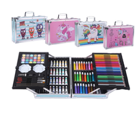 Ensemble de dessin pour enfants de 145 pièces avec étui en aluminium, peinture lavable, kit de fournitures artistiques pour enfants, cadeau de vacances