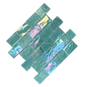 Giá rẻ bán buôn giá Ice Jade màu xanh lá cây óng ánh Tinh thể thủy tinh hồ bơi Gạch <span class=keywords><strong>Mosaic</strong></span> sử dụng cho phòng tắm ngoài trời sàn và tường - Product Image 3