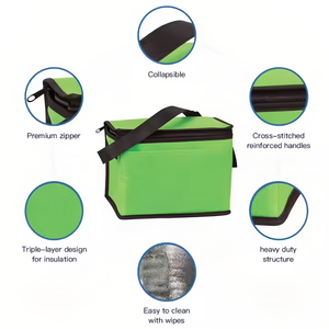 Borsa Termica Personalizzata Ecologica in Tessuto Non Tessuto, Impermeabile, Riutilizzabile, Grande Capacità, Isolante per Pranzo e Picnic - Product Image 5