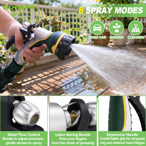 <span class=keywords><strong>Pistolet</strong></span> d'<span class=keywords><strong>arrosage</strong></span> haute pression en alliage d'aluminium SUNSHINE, buse de tuyau à 8 modes, pulvérisateur pour lavage de chiens et irrigation des plantes de jardin - Product Image 3