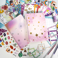 Ensemble d'autocollants pour journal intime pour enfants, cadeau d'anniversaire pour jeunes, album de scrapbooking, carnet de notes, ensemble de bricolage transfrontalier