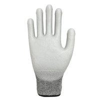 Gants de sécurité anti-coupure 13G HPPE, paume enduite de PU renforcée en acier, niveau de coupe ANSI 5, EN388 5/TEAR 4, résistants aux déchirures