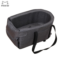 Siège auto rehausseur pliable pour animaux de compagnie avec sangle réglable, corde de sécurité, tissu Oxford respirant, PU solide, pour chiens et chats, avec bouton de fixation