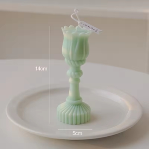 Velas Aromáticas Hechas a Mano en Diferentes Formas, Regalo Único para Decoración del Hogar, Vela con Forma de Tulipán y Loto - Product Image 3