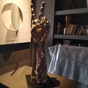 Mano Dedo Victoria Gesto Acero inoxidable Decoración interior Escultura Trofeos - Product Image 2