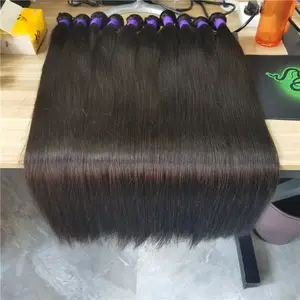 Großhandel Knochen gerade Nagel haut ausgerichtet Echthaar Bündel Günstige brasilia nische Haare natürliche schwarze Jungfrau Haar Anbieter für Frauen