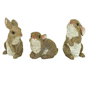 Statues <span class=keywords><strong>d</strong></span>'animaux de <span class=keywords><strong>jardin</strong></span> en polyrésine/résine, le den des lapins, 5 pouces, lot de trois, polyrésine, couleur pleine - Product Image 1