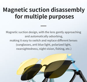 Gafas Inteligentes Multifuncionales - Lentes Magnéticas Desmontables, <span class=keywords><strong>Asistente</strong></span> <span class=keywords><strong>de</strong></span> <span class=keywords><strong>Voz</strong></span>, Control Remoto para Fotos, Carga Magnética, Batería <span class=keywords><strong>de</strong></span> Larga Duración - Product Image 5
