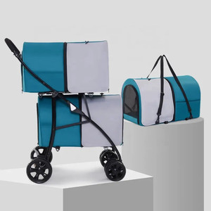 Poussette pour animaux de compagnie 600D Oxford Poussette en tissu Chariot de promenade facile avec chien de transport 2023 Pliage facile - Product Image 1
