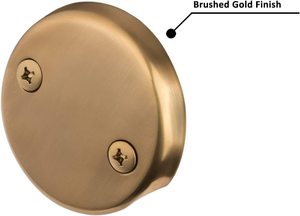 Kit de Reemplazo de Drenaje de Baño de Acero Inoxidable Dorado Cepillado, Placa de Desagüe de 2 Orificios con Rosca Gruesa Universal para Uso en Hoteles - Product Image 4