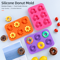 Moule à donuts nordique en forme de cœur, réutilisable, durable, en silicone, pour pâtisserie, biscuits et gâteaux, ensemble d'outils de cuisson