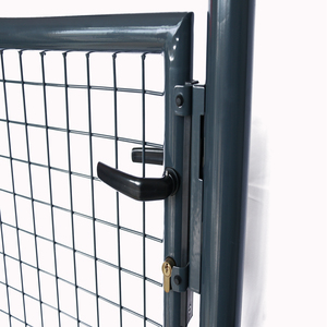Portail de jardin en métal 100x100cm, porte de jardin en acier galvanisé, avec poignée, serrure et clés, portail de clôture robuste, <span class=keywords><strong>anthracite</strong></span> - Product Image 5