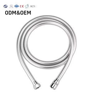 Manguera de ducha flexible de PVC plateada de alta calidad y diseño moderno para ducha de mano, lavabo y bidé. - Product Image 1