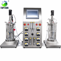 Cuve de réaction à double enveloppe pour cellules mammaires de laboratoire, 2-10 L, Fermenteur de culture cellulaire à double paroi, Pompe motorisée, Contrôle automatique par PLC