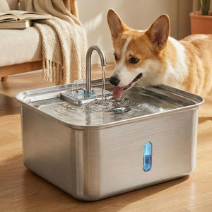 Fontaine à eau en acier inoxydable PetSafe FT800, grande capacité, filtration automatique pour chiens et chats - Product Image 1
