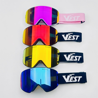 Système de verrouillage latéral Lunettes de ski à lentille magnétique sans cadre Sangle à changement rapide Logo personnalisé Fabrication de lunettes de neige et de snowboard