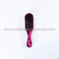 Manche en bois de plage professionnel pour hommes, brosse à barbe à poils souples, poignée ronde de couleur, accessoires de barbier, 1 pièce