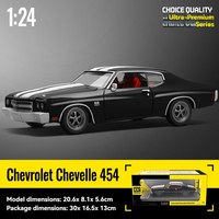 Modèle de voiture miniature authentique sous licence 1:24 Chevrolet 1970 en alliage, modèle de voiture en métal, Coche Modelo Del Metal, portes ouvrables
