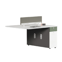 Bürozellen-Arbeitsplatz, Computer-Schreibtisch, Moderner Holz-Mitarbeiter-Sitzplatz mit Trennwand, Luxuriöses Weißes Tisch-Möbelset im Großhandel