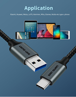 Ugreen — câble USB 3.0 vers USB type-c 3A 60W pour recharge rapide, cordon de chargeur en Nylon tressé, compatible avec Android, vente en gros