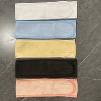 Handuk Waffle Putih Manis Custom, Headband Rias Wajah Bordir Logo, Headband Spa