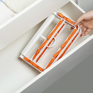HeDou Foldable Drying Rack With Clips For <b>Socks</b> Underwear Clothes Organizer Rectangle Hook Type White <b>Orange</b> - Product Image 2
