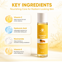 Tonique Visage Bio au Curcuma en Gros – Meilleur Correcteur Anti-Taches Brunes, Peeling, Éliminateur d'Imperfections et d'Acné