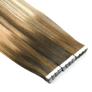 Extensiones de Cabello K.S WIGS de Alta Calidad, Doble Trama, 100% Cabello Humano Remy, Origen China, 12-28 Pulgadas, Cabello Liso con Cinta Adhesiva, Mini-Tape - Product Image 1