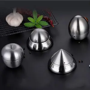 Egg shape kitchen Timers Stainless Steel Cooking Clock Cooking Countdown 60 Minutes Alarm Mechanical Countdown