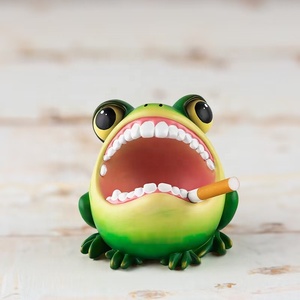 <span class=keywords><strong>Cendrier</strong></span> de modélisation animal créatif de conception de modélisation de <span class=keywords><strong>grenouille</strong></span> de résine de logo personnalisé pour la table à la maison - Product Image 2