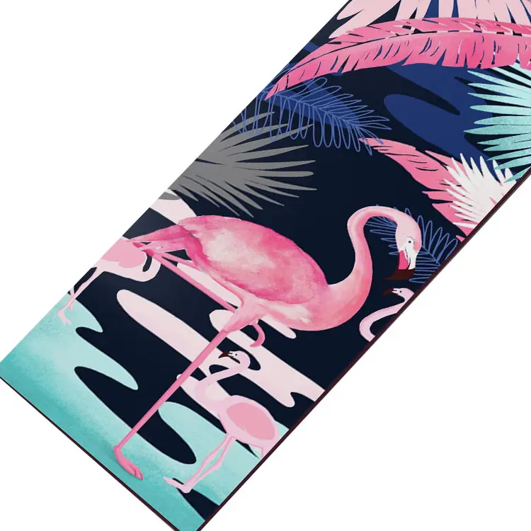 Zhuoyi Ecofridely 6mm 183x68cm Sude Yoga Mat Custom Printed Home Use Natural Sude Rounde Yoga Mat