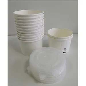 White Cardboard Paper Bowl For Food Away Take Cup Salad Sandwich Disposable Compostable Noodles Soup Bowl For Wholesale
