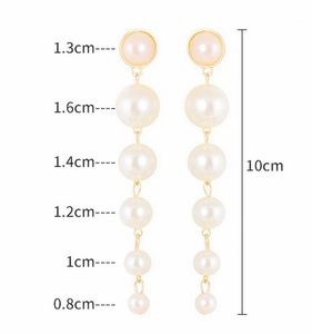 Boucles d'oreilles longues en perles simulées de haute qualité 2019 pour femmes - Product Image 4
