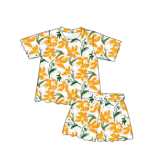 Set Estivo di Alta Qualità per Bambine con Top a Maniche Corte e Orlo Smerlato e Pantaloncini Abbinati, Stampa Personalizzata, Abbigliamento Casual per Bambini - Product Image 4