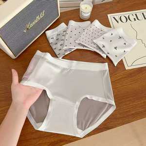 Braguitas de seda helada para mujer, de uso diario, satinadas, reflectantes, de talle medio, de malla semitransparente, sexys, con lazo de lunares, bonitas, de secado rápido - Product Image 6