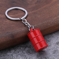 Porte-clés Mini Bidon d'Huile 3D Tendance en Métal, Promotion Station-Service, Mousqueton, Impression UV