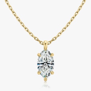 Collier vintage en diamant de laboratoire taille marquise, plaqué or 18 carats, 1 carat E VVS IGI, bijoux pour femmes - Product Image 1