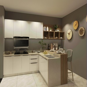 Meubles de cuisine modulaires modernes en contreplaqué, personnalisables, avec portes vitrées, écologiques, pour salle à manger, livraison gratuite en 48 heures - Product Image 6