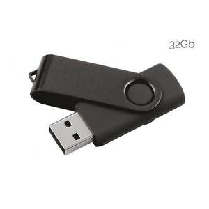 Unidad flash USB Swival negra de 32 GB con diseño giratorio para almacenamiento de datos - Product Image 1