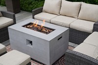 Ensemble de canapé rectangulaire en rotin PE en osier pour foyer de table à gaz de patio de fête en plein air pour cour parc ferme