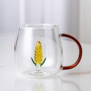 Caneca de Café de Vidro Transparente Resistente ao Calor com Design 3D de Desenho Animado, Feita à Mão, com Alça Colorida e Portátil - Product Image 4