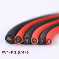 Câble Solaire PV1-F en Cuivre Étamé Sans Halogène, Double Isolation XLPE, Monoconducteur 1,5mm 4mm 6mm pour Centrale Électrique - Vente en Gros