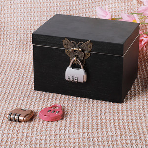 Handmade Wooden Treasure <b>Box</b> with <b>Lock</b> and Key Jewelry Organizer Keepsake <b>Box</b> for Craft Gifts - Product Image 1