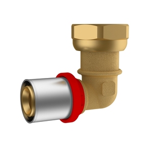 Raccordo a pressione curvo con snodo e guarnizione 1/2 D.16x2 per tubi in rame - Product Image 1