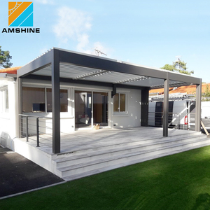 Pergola motorisée en aluminium pour extérieur, avec <span class=keywords><strong>toit</strong></span> à lames orientables, imperméable et rideaux - Product Image 5